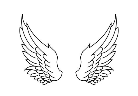 free vector angel wings line art 15737066 Vector Art at Vecteezy