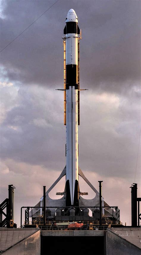 Crew Dragon DM-1 Falcon 9 B1051 rollout (SpaceX) 3 tall(c) - TESLARATI