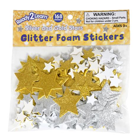 Glitter Foam Stickers - Stars - Silver and Gold - CE-10083 | Learning ...