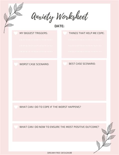 Anxiety Journal Template