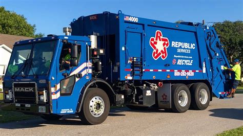 Republic Services Mack LR Split Rear Loader Garbage Truck - YouTube