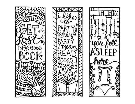 Printable Bookmarks Black And White - Printable Word Searches