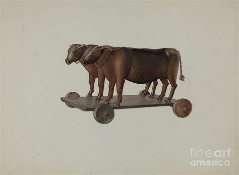 Toy Yoke Of Oxen Drawing by Joseph Goldberg | Fine Art America