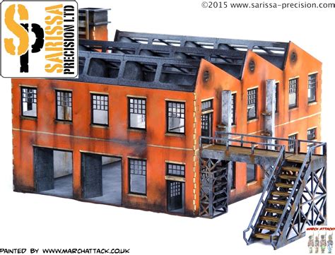 STALINGRAD RUINED FACTORY 28mm WWII Terrain SARISSA PRCISION Bolt ...