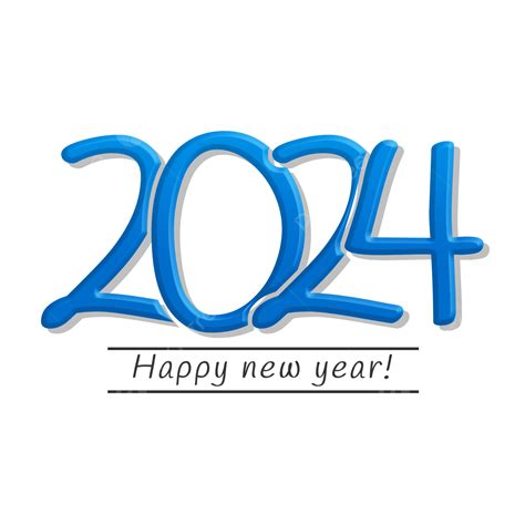 2024 White Transparent, 2024 Blue Creative Label Font, Blue 2024, Year ...