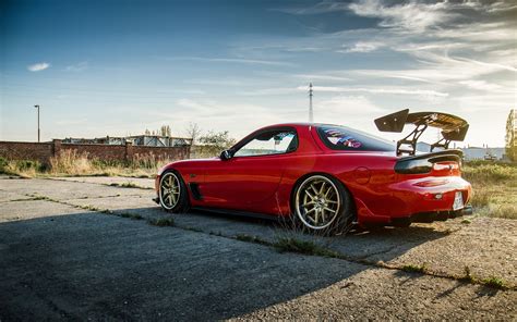 Mazda RX-6 red car side view at back wallpaper | cars | Wallpaper Better