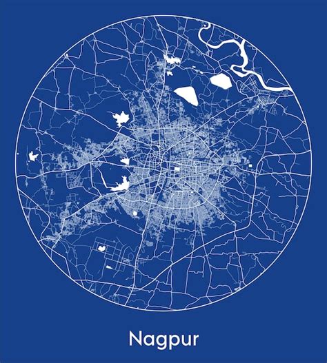 Premium Vector | City Map Nagpur India Asia blue print round Circle ...