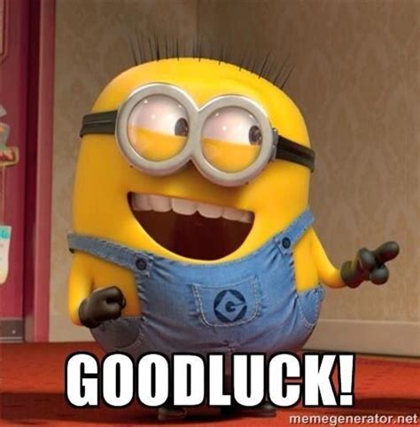 Good luck!!! | Birthday quotes funny, Funny minion quotes, Minions funny