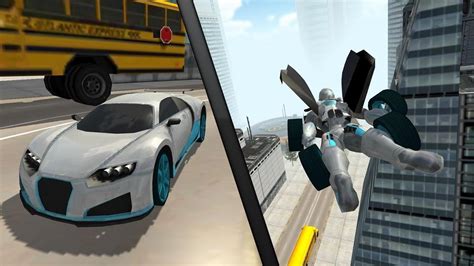 Flying Car Robot Simulator Android Gameplay HD - YouTube