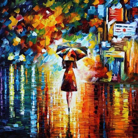 RAIN PRINCESS — PALETTE KNIFE Oil Painting On Canvas By Leonid Afremov ...