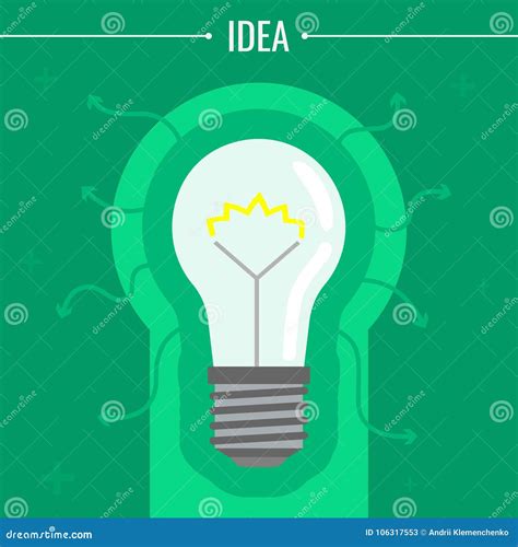 An Image of a Glowing Light Bulb. Concept of Ideas Vector Illustration ...