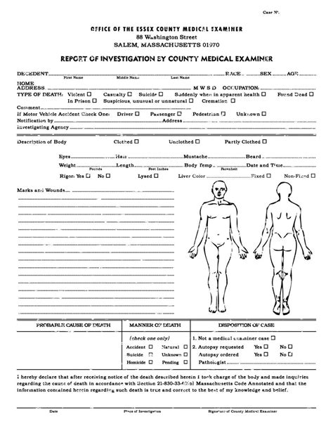 Autopsy Report Template