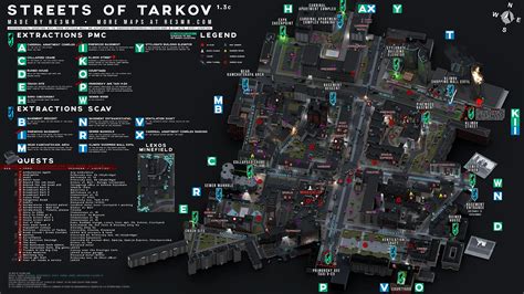 Map - Streets of Tarkov - Escape from Tarkov - eft-ammo.com