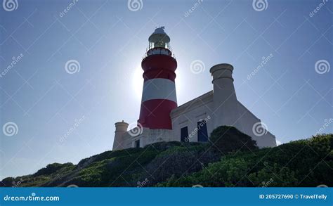 Lighthouse of Cape Agulhas in South Africa Stock Photo - Image of ...