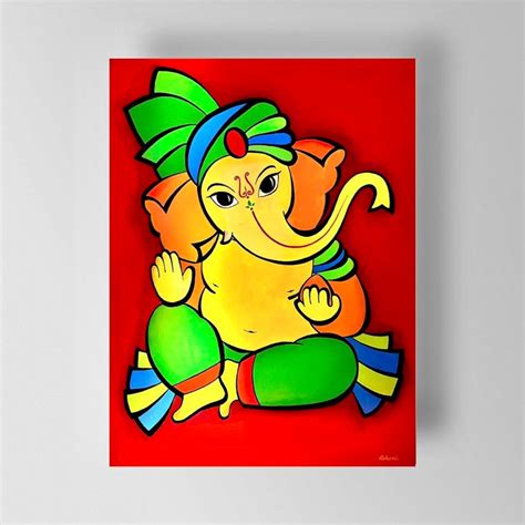 Baby Lord Ganesha Canvas Prints Vibrant Abstract Young - Etsy