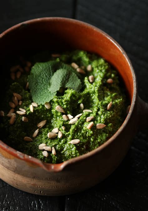 Garlic Mustard Pesto • The Farmhouse Project