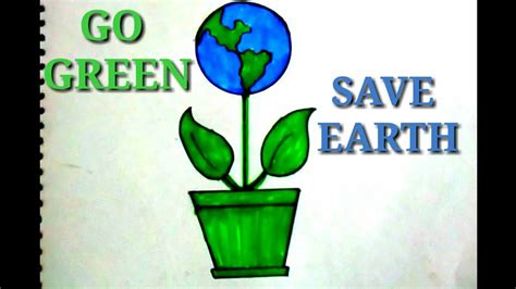 Go Green Poster Drawing – Gambaran