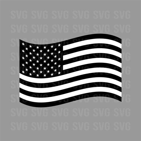 USA Flag Svg American Flag Svg Flag Waving Svg Black and - Etsy | Black ...