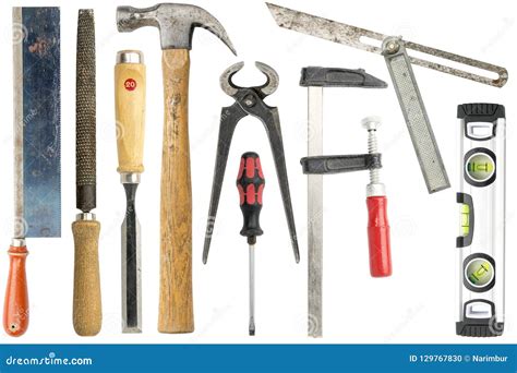 Collection of Carpenter Tools Stock Photo - Image of equipment ...