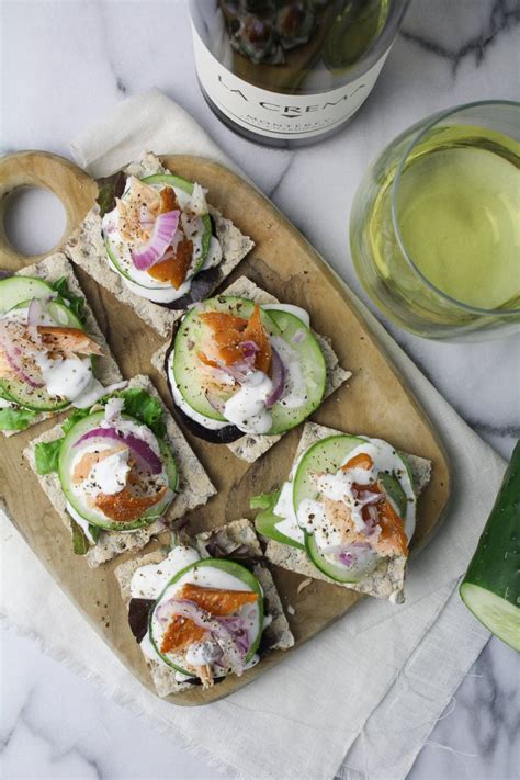 Scandinavian Dinner: Smoked Salmon Rye Crackers with Caper Cream