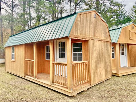 12X24 Corner Porch Lofted Barn Cabin-Graceland Stain 150445-Buy Me ...