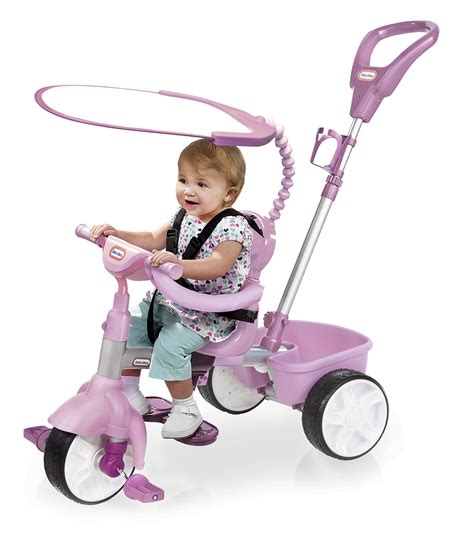 Little Tikes 4-in-1 Trike Purple Tricycle Bike For Baby Toddler Parent ...