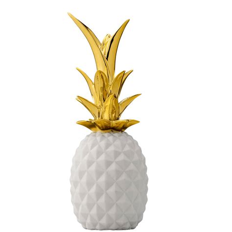 Pineapple Decoration In White And Gold By Out There Interiors ...