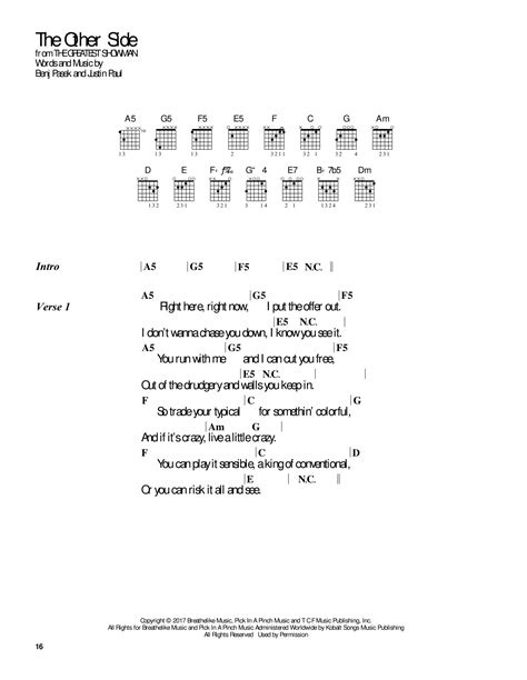 The Other Side by Pasek & Paul - Guitar Chords/Lyrics - Guitar Instructor