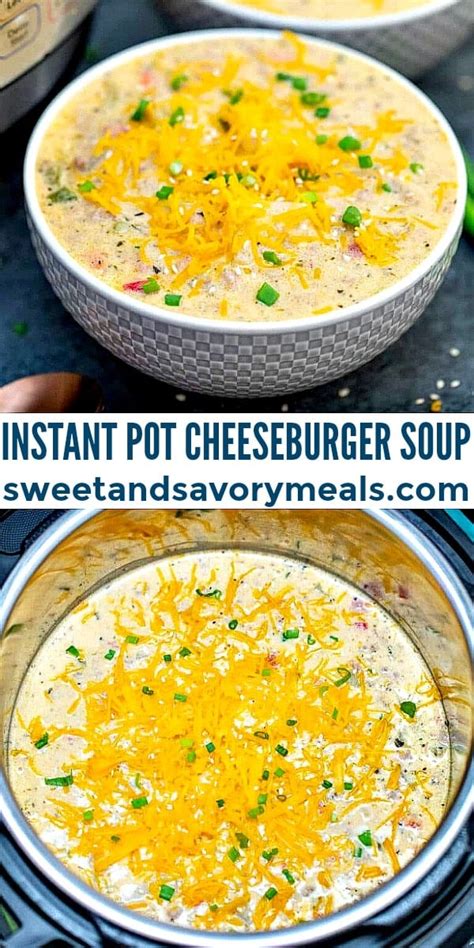 Easy Instant Pot Cheeseburger Soup - S&SM