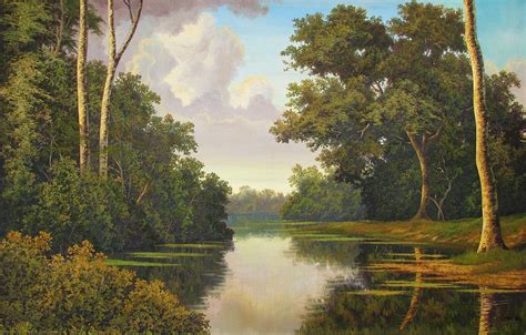 Forest Landscape Painting. Sold | Hanoi Martinez Leon - Cuban Landscape ...