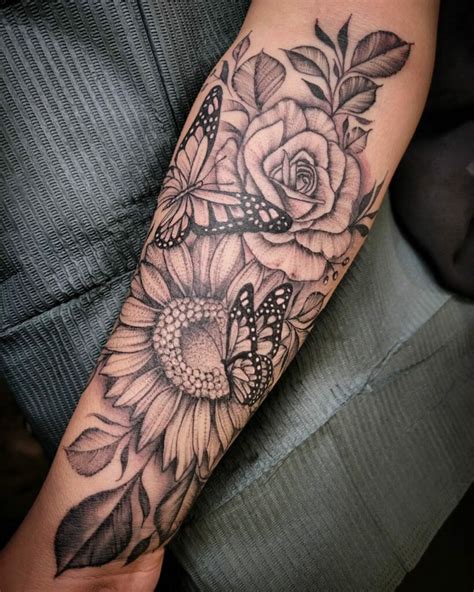 11+ Sunflower And Roses Tattoo Ideas That Will Blow Your Mind!