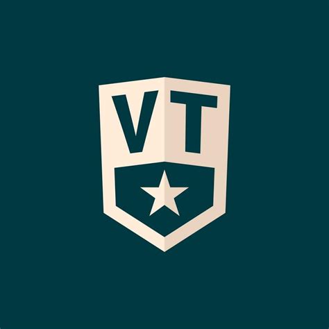 Initial VT logo star shield symbol with simple design 27271980 Vector ...