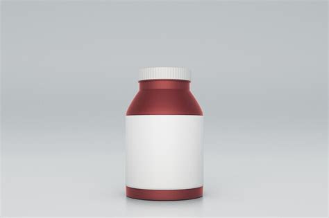 Premium Photo | Red bottle white label