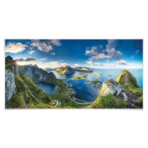 Poster Roemmelt - Vue de Reinebringen - Pano | wall-art.fr