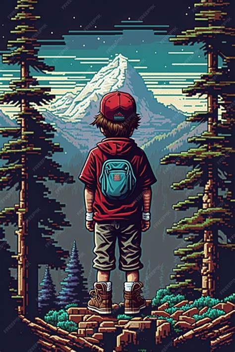 Premium AI Image | Pixel art child longs for adventure retro game ...