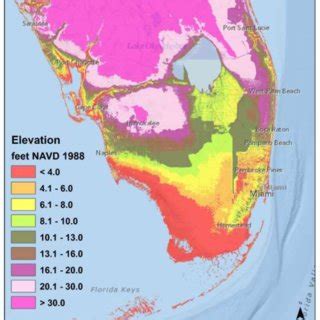 3: Digital Elevation Model of Southeast Florida derived from Light ...