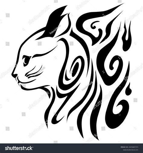 Tribal Cat Tattoo Vector Design Suitable Stock Vector (Royalty Free ...