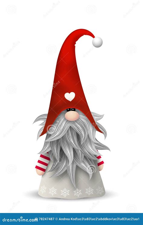 Scandinavian Christmas Traditional Gnome, Tomte, Illustration Cartoon ...