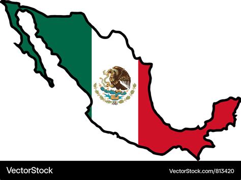 Map in colors of mexico Royalty Free Vector Image