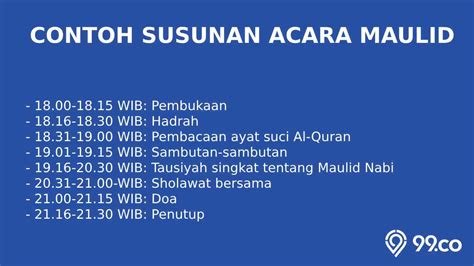 7 Contoh Susunan Acara Maulid Nabi Lengkap dan Menarik