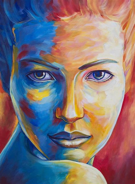 color complementary art - Google Search | Colorful portrait, Portrait ...