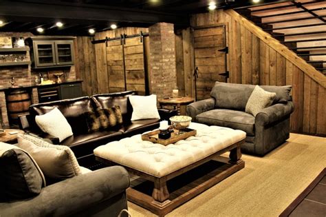 Rustic Man Cave - Rustic - Basement - Other - by Interiors by Design ...