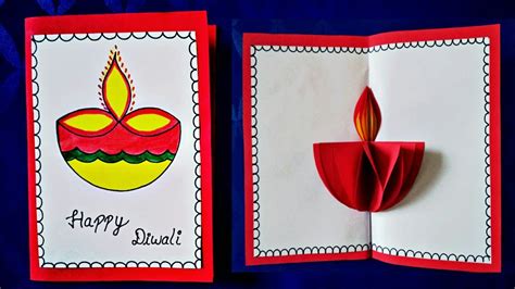 DIY Diya Pop Up Card | Beautiful Diwali Greeting Card | Pop Up Diwali ...