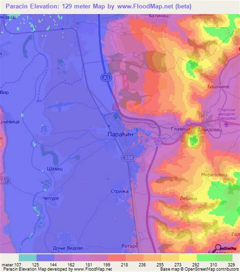 Elevation of Paracin,Serbia Elevation Map, Topography, Contour