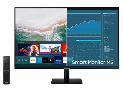 SAMSUNG 27" M5 LED Smart Monitor and Streaming TV, FHD, Remote Access ...