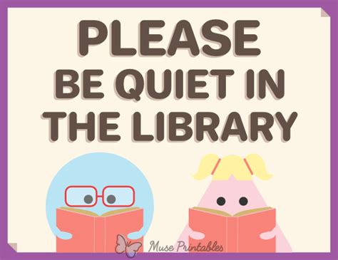 Printable Please Be Quiet In the Library Sign