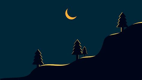 Minimalist Night Forest: Chill 8K Wallpaper