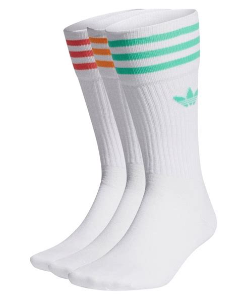 Adidas Originals Solid Crew Socks 3 Pack White - 80s Casual Classics