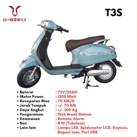 Jual Motor Listrik Uwinfly T3 S Motor Listrik T3 S Uwinfly Motor ...