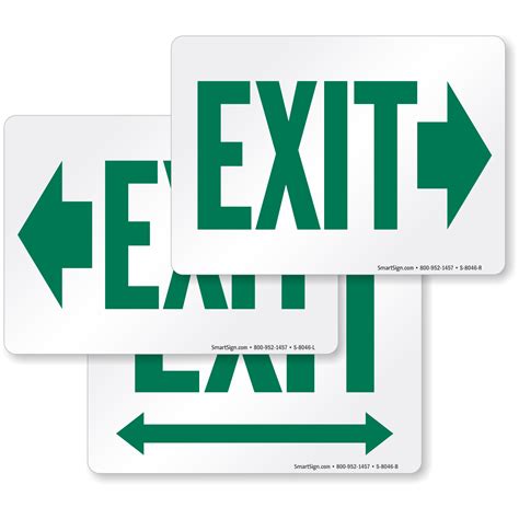 Exit with Green Right Arrow Direction Sign, SKU: S-8046-R